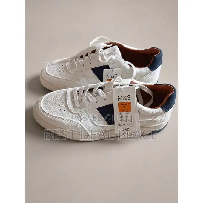 Mark And Spencer Lace Up Retro Court Unisex Trainers Uk Orginals