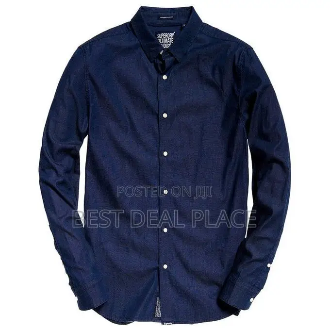 Superdry Long Sleeve Indigo Slim Fit Shirt (Original Uk Import)