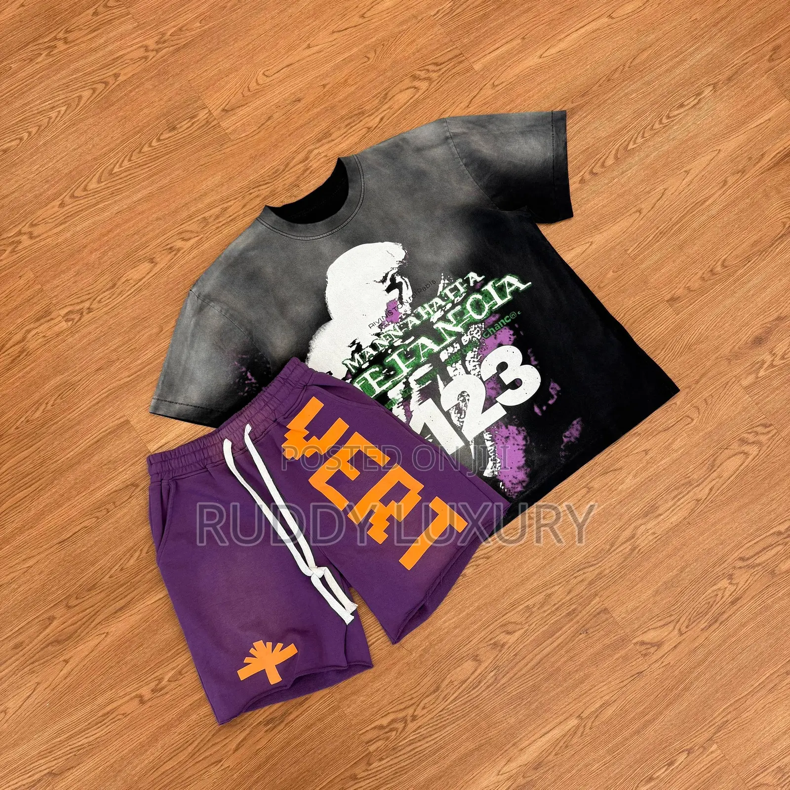 Graphic T Shirt and Sweat Shorts