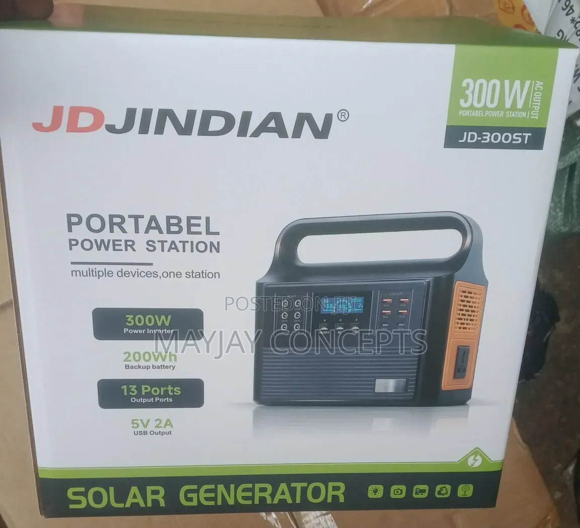 Jdjindian 300w Portable Solar Generator Power Station Backup|Tv|Laptop