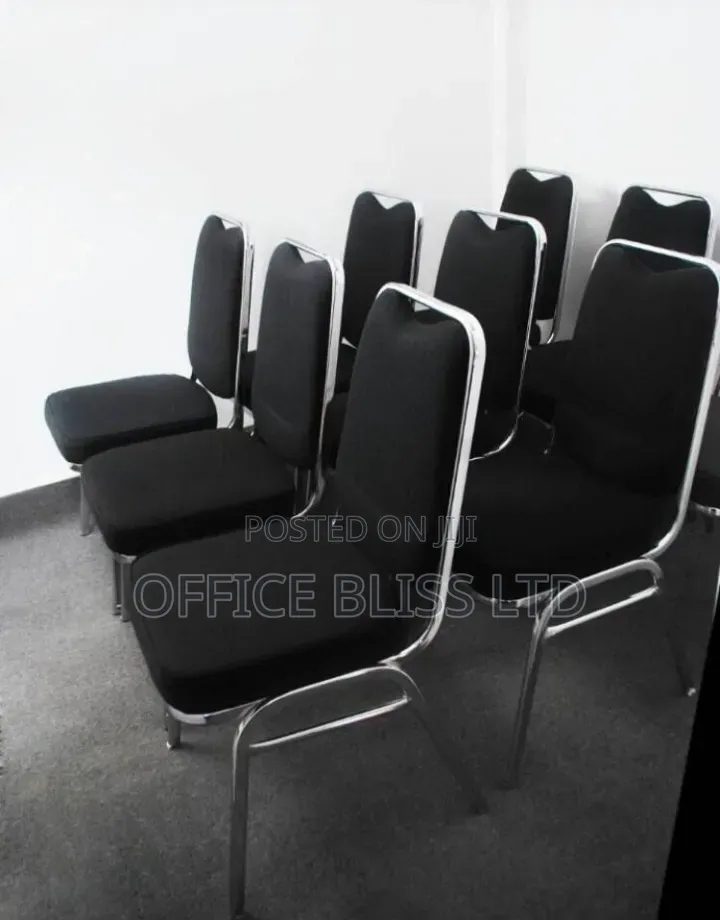 10 Pieces of Latest Premium- Banquet Chair (Stainless Leg) Black