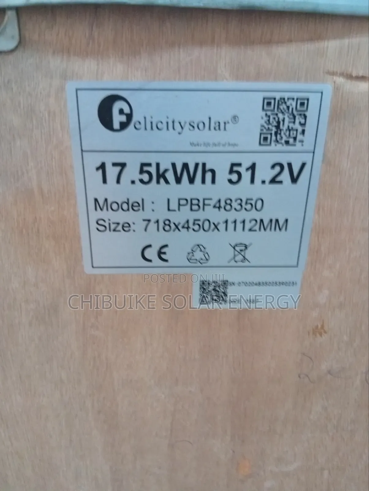 Felicity Solar Lithium Ion Batteries 17.5kwh/48v