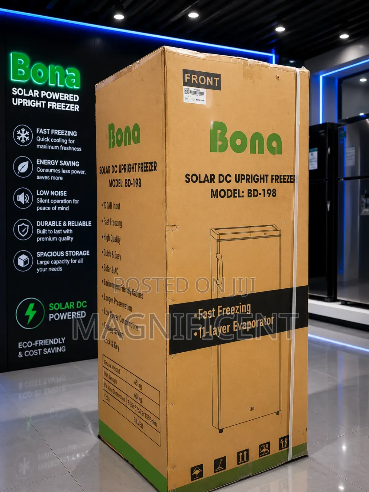 Bona Solar Dc Upright Freezer Bd-198 – Energy Saving Upright Freezer