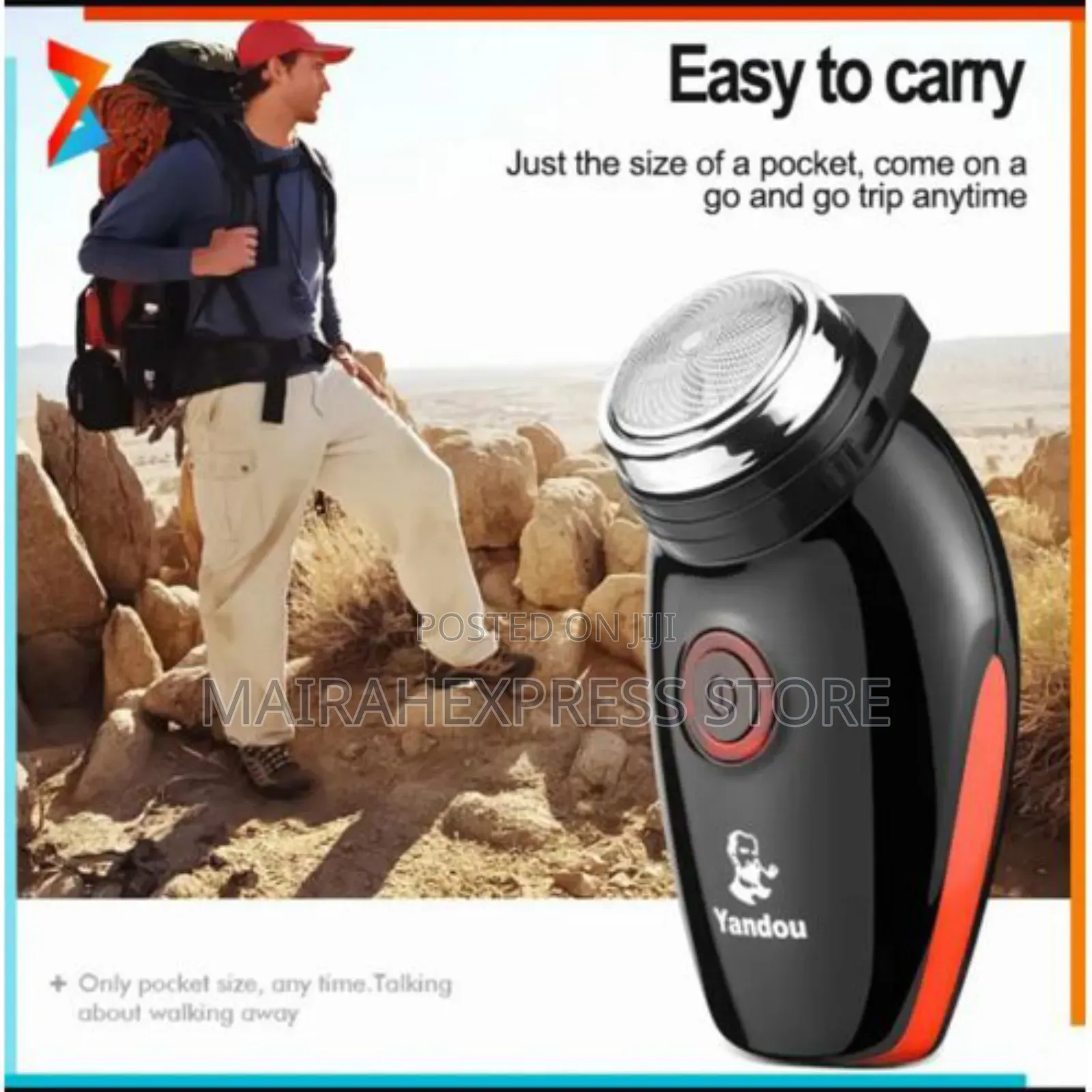 Rechargeable Shaver in Black With a Floating Head and Pop-Up Trimmer.