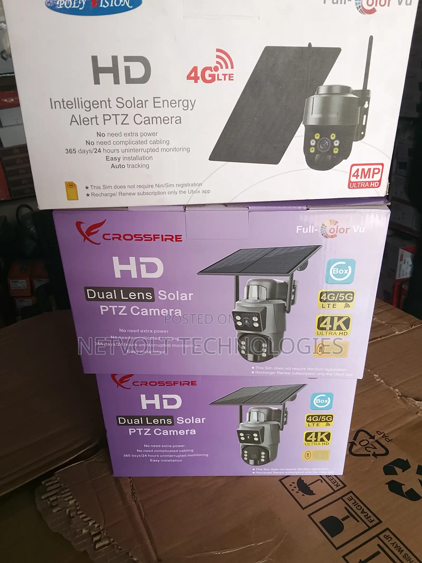 Dual Lens Solar-Powered CCTV Camera (Ubox) + 64gb M.Card