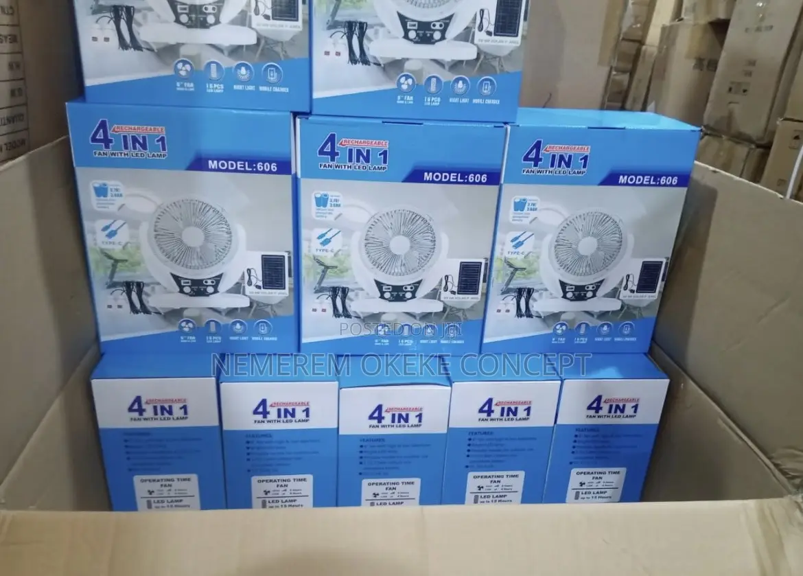 Rechargeable 4 in 1 Fan With Led Lamp