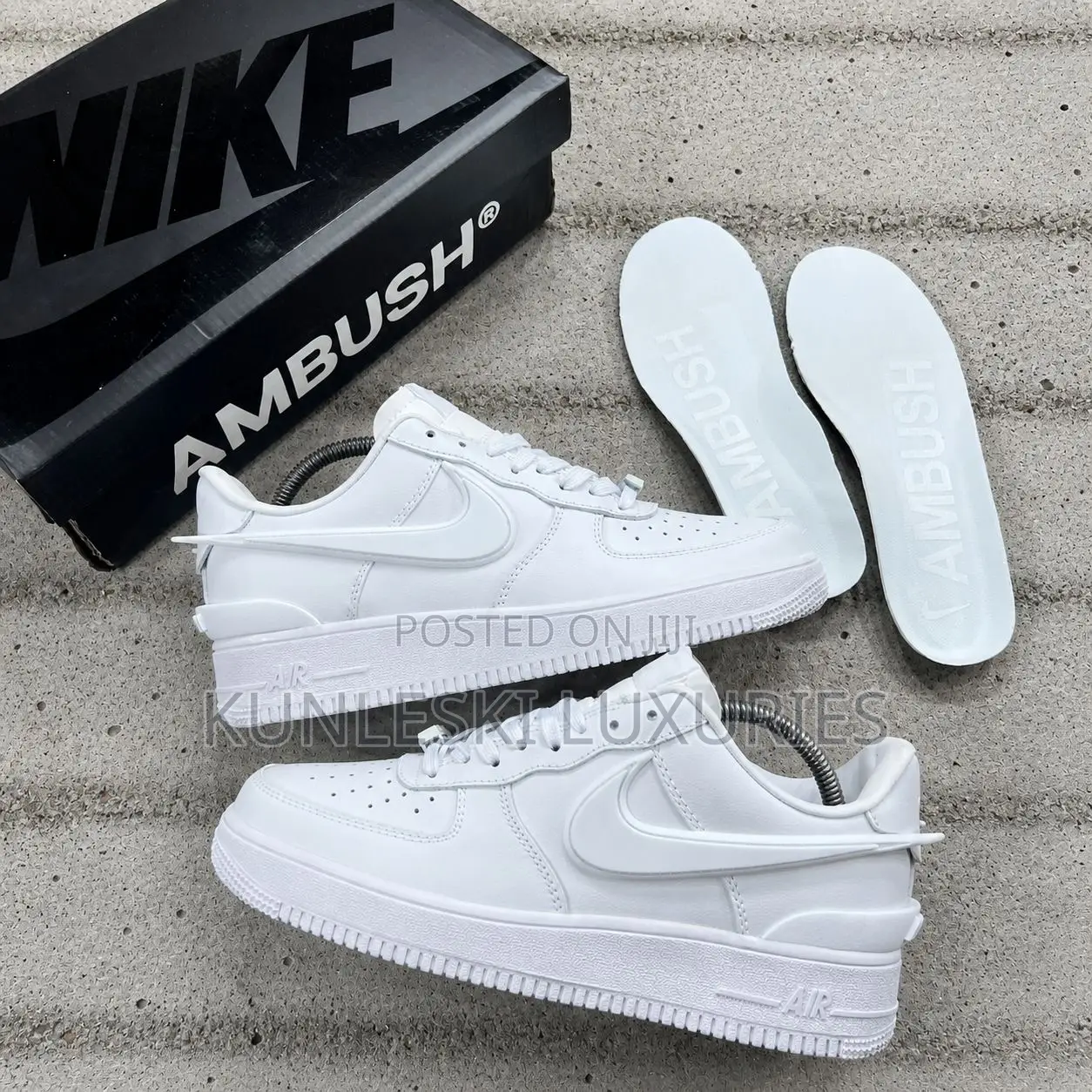 Original Ambush X Nike Air Force 1 Low Sp All White Sneakers