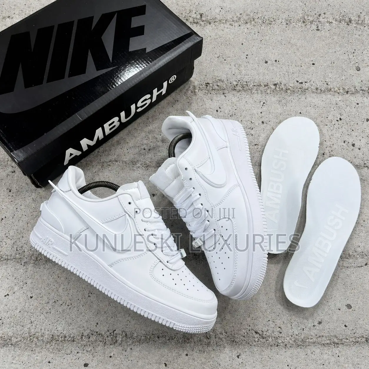 Original Ambush X Nike Air Force 1 Low Sp All White Sneakers