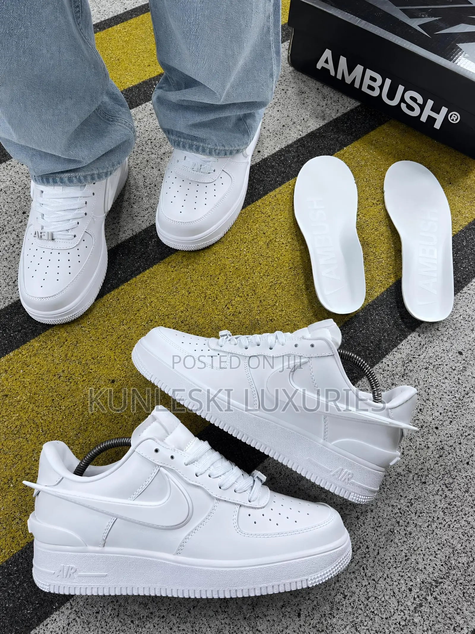Original Ambush X Nike Air Force 1 Low Sp All White Sneakers