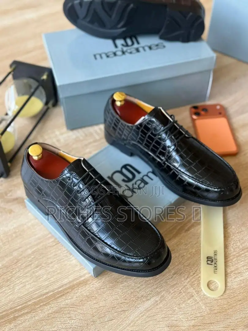 Maokames Crocodile-Textured Dress Shoes for Men