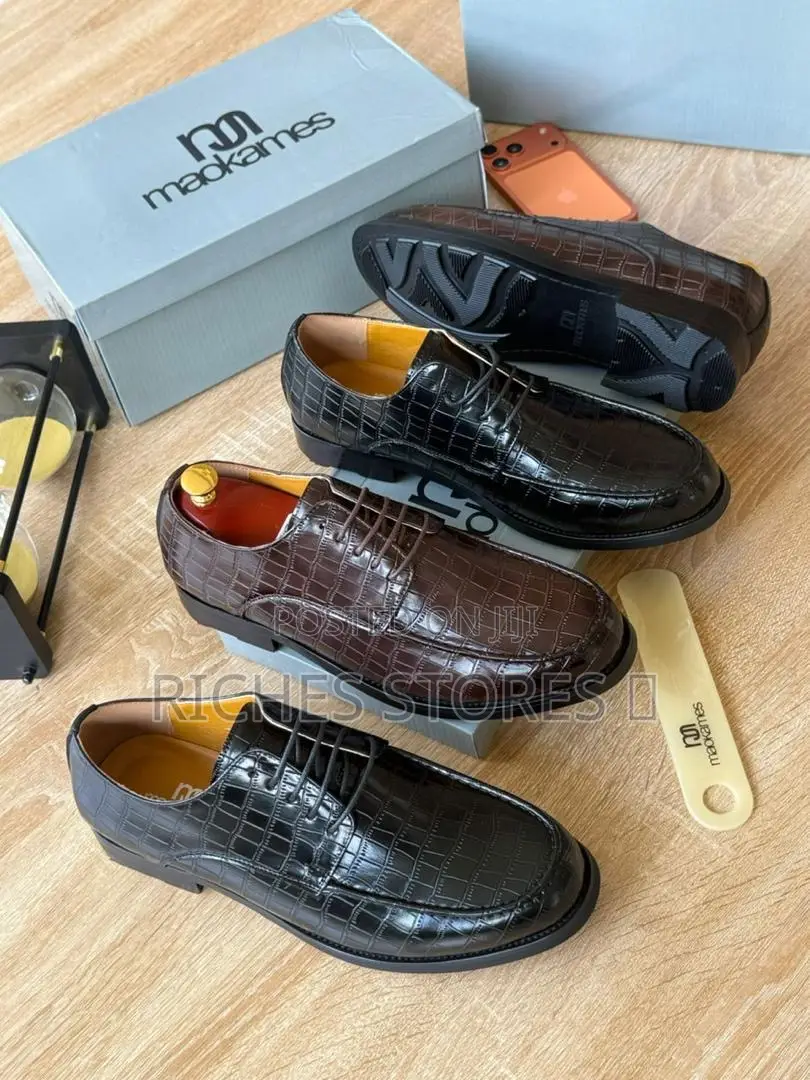 Maokames Crocodile-Textured Dress Shoes for Men