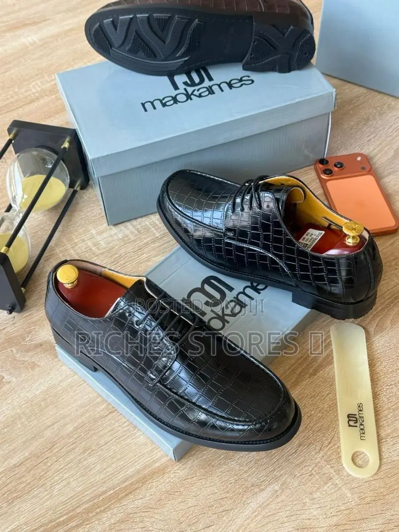 Maokames Crocodile-Textured Dress Shoes for Men