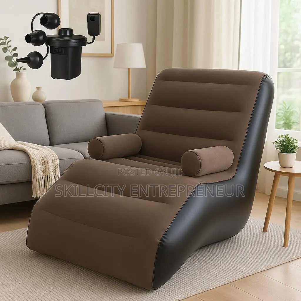 Portable Single Seater Recliner Sofa Bed Set With Pump
