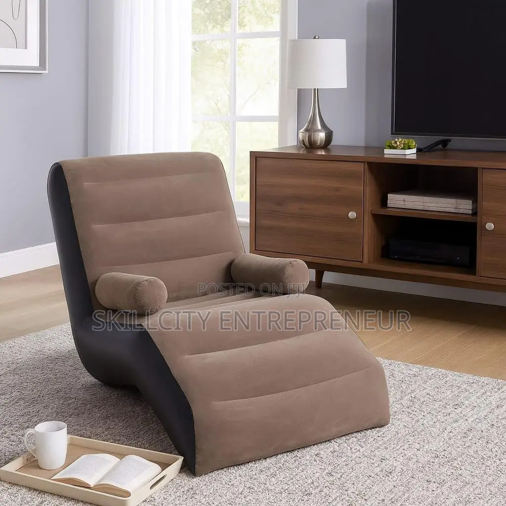 Portable Single Seater Recliner Sofa Bed Set With Pump