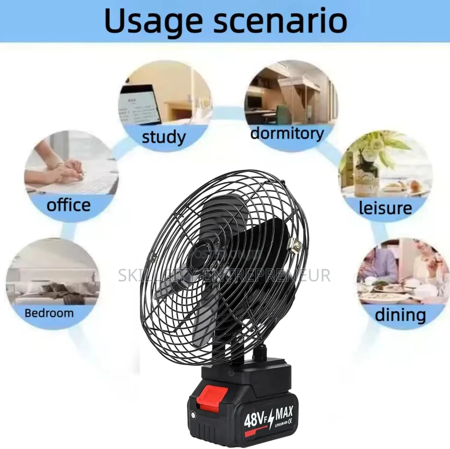 6 Inch Portable Fan 2 Speed High Power Outdoor Desktop