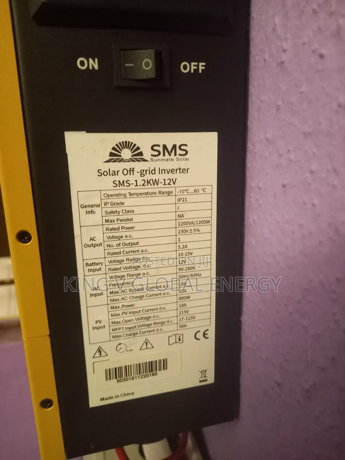 Full Setup 1.2kva/12v Hybrid Inverter/ 1 Unit 240h/12v Tubular Battery