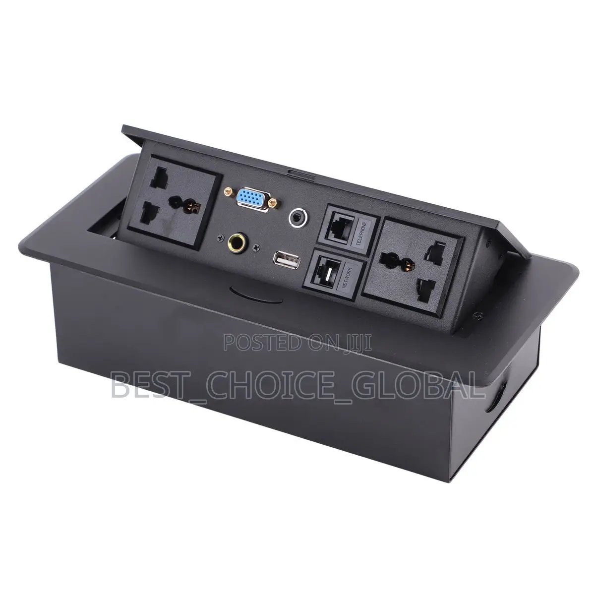 Desk/Table Power Strip Recessed for Home Office Cable