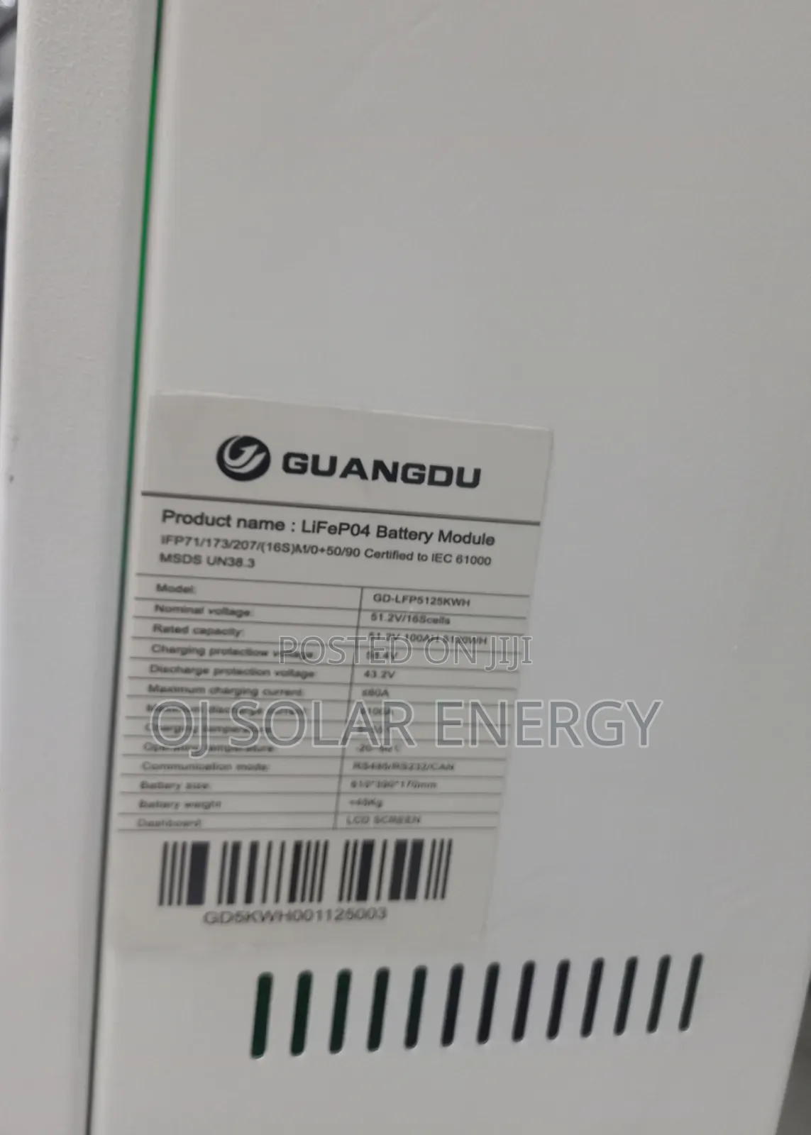 Guangdu 5kwh 48v Solar Lithium Battery