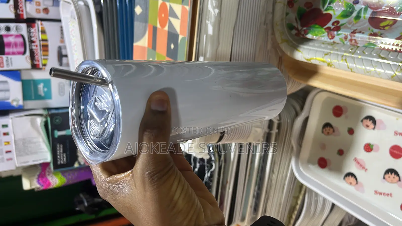 Coated Cup With Straw Available