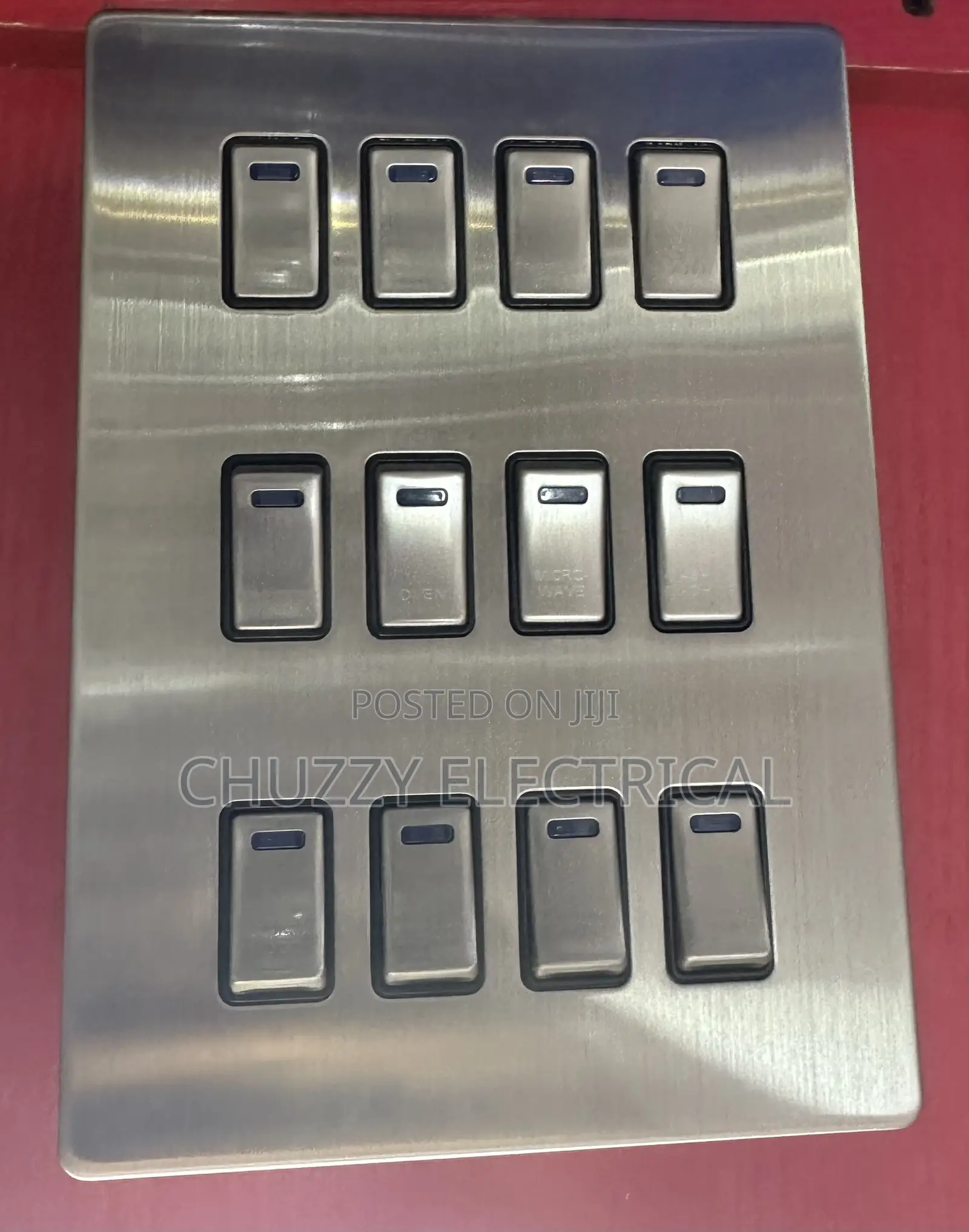 12-Gang Labeled Neon Switch