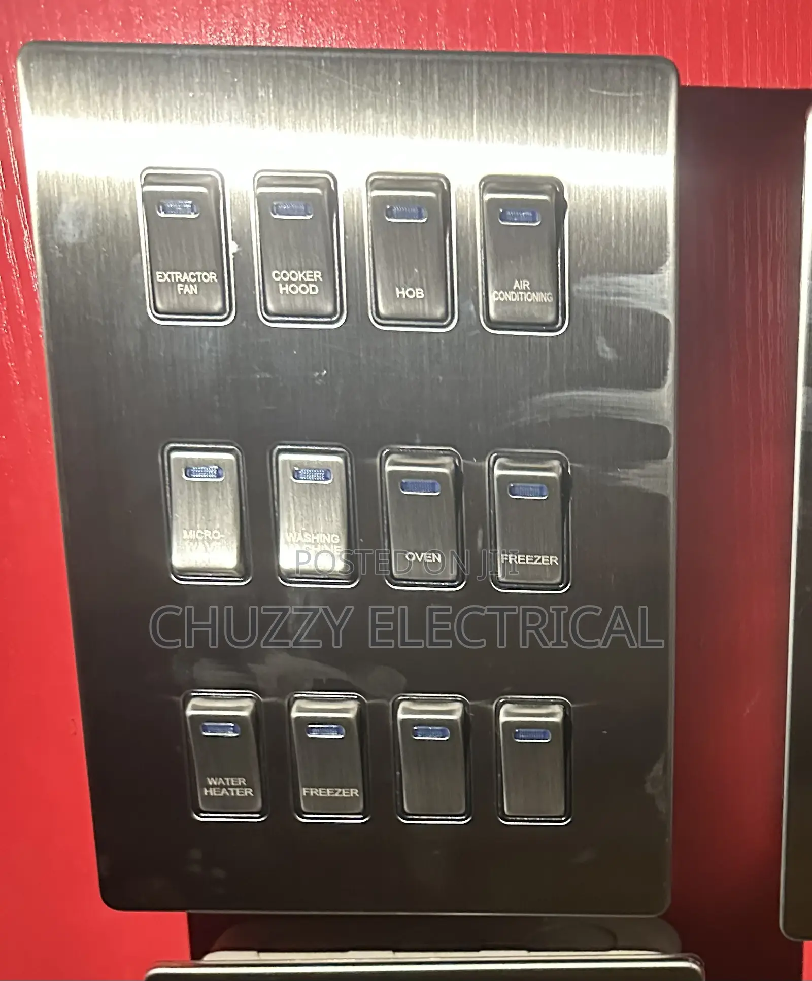 12-Gang Labeled Neon Switch