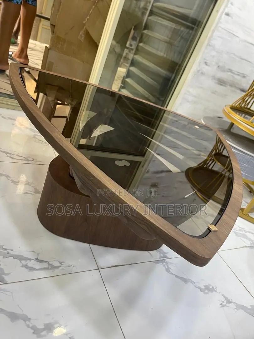 Premium Imported Luxury Curved Glass Centre Table