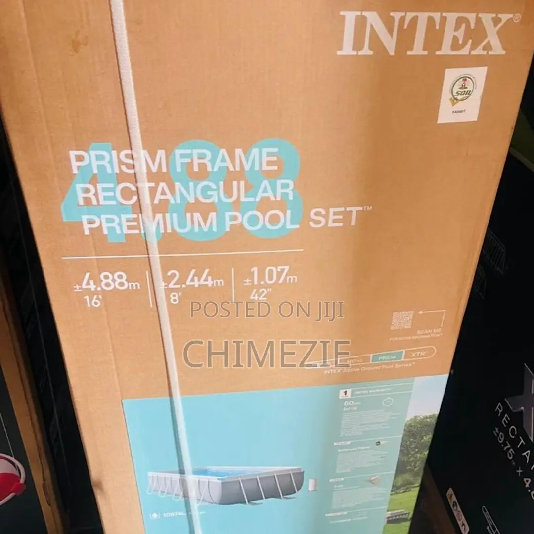 Intex Prism Frame Rectangular Premium Pool Set 16ft X 8ft X 42”