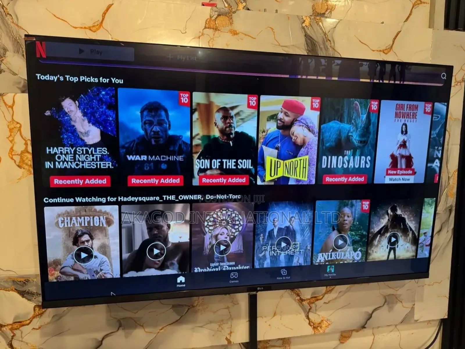 65inches Smart Lg Tv Framless Body