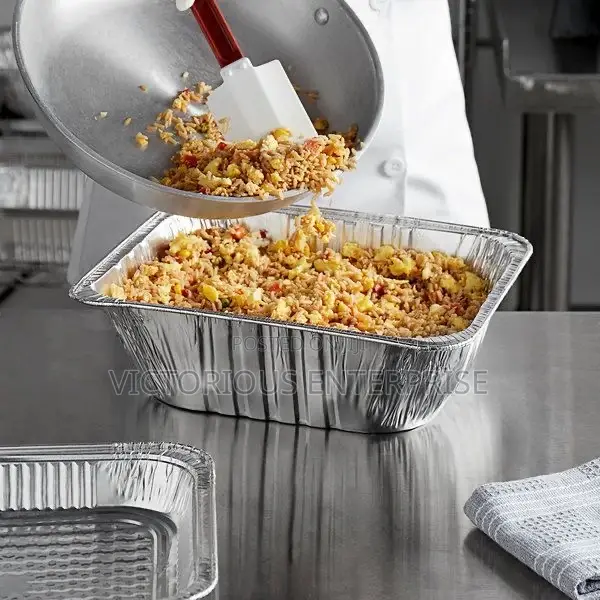 Heavy-Duty Aluminium Takeaway Tray – Fast Food Catering Packaging