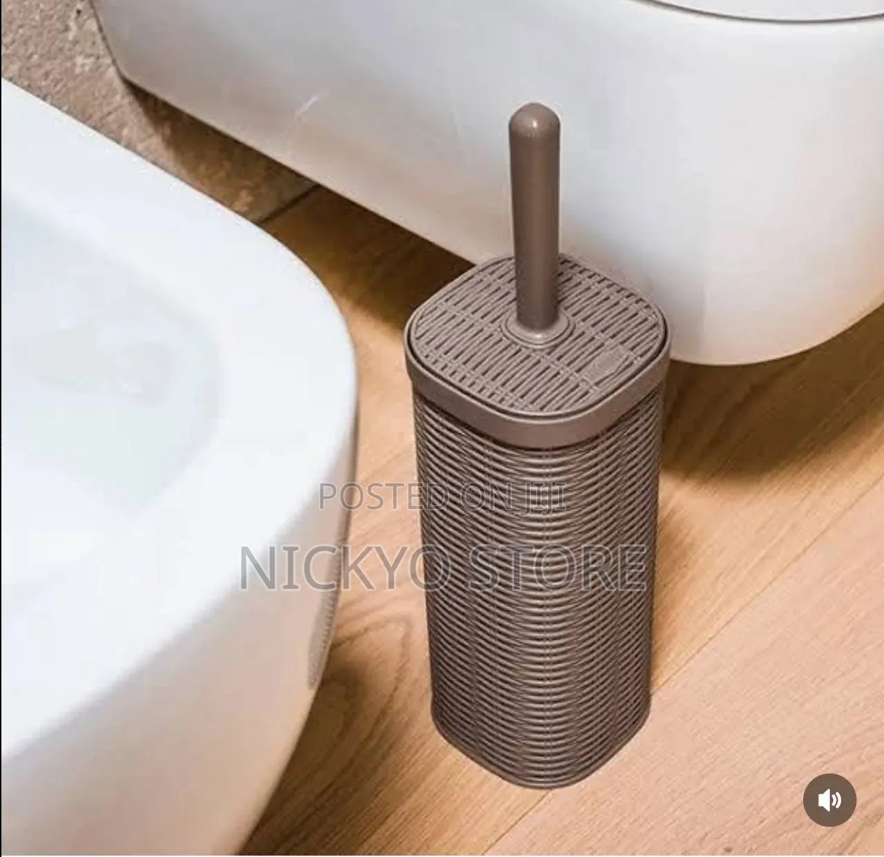 Elegant Toilet Brush Waste Bin Set