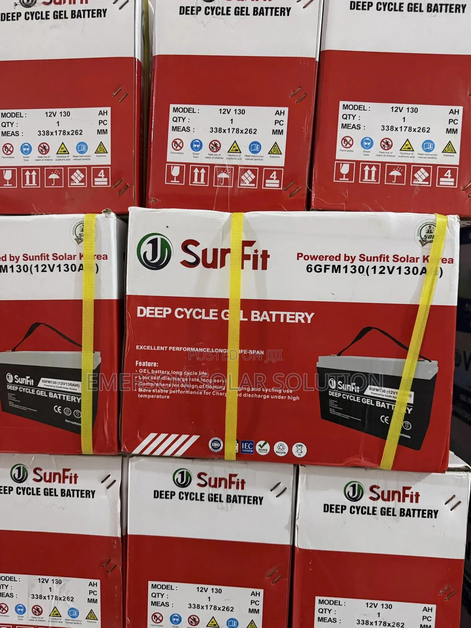 12v 130ah Sunfit Deep Cycle Gel Battery