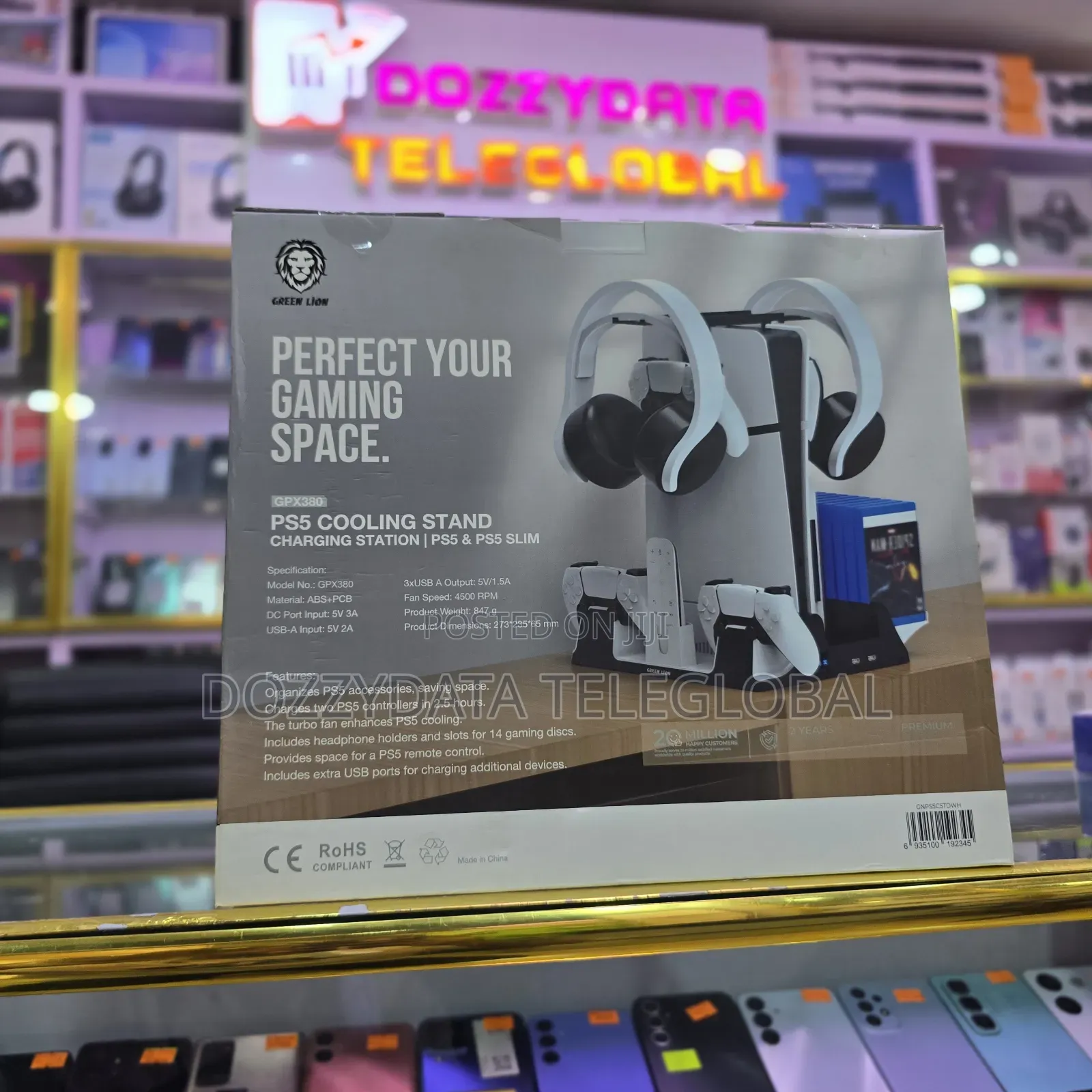 Green Lion Gpx380 Ps5 Cooling Stand and Charging Station