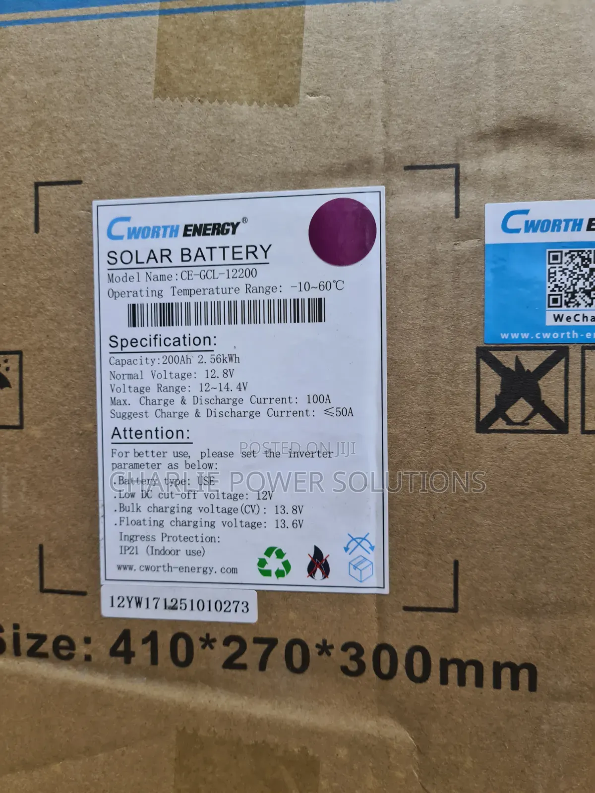 Cworth 2.56kwh 200ah 12v Lithium Battery