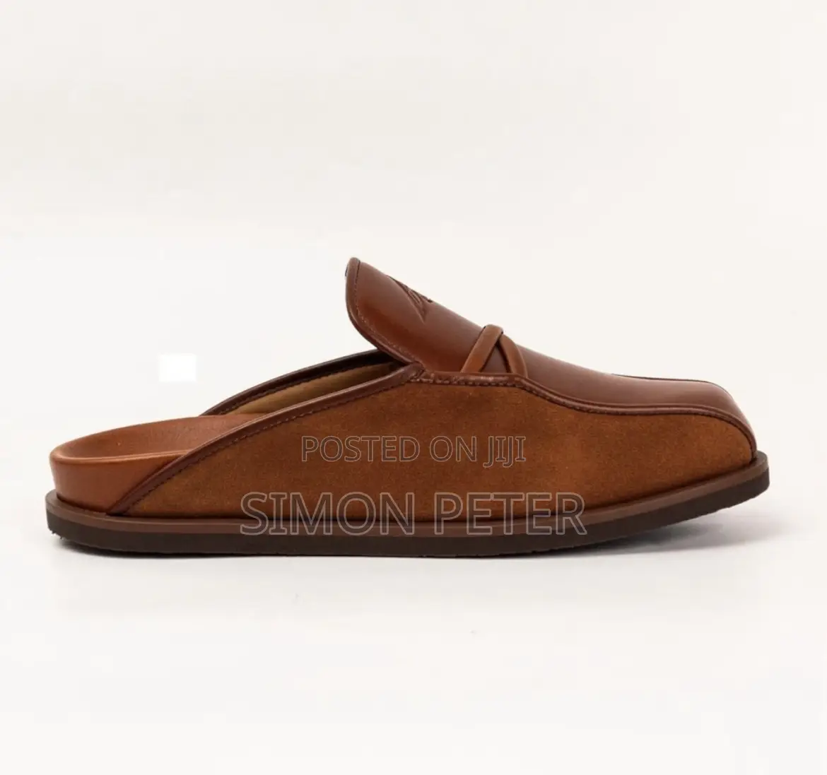Brown Leather Mules / Half Shoe