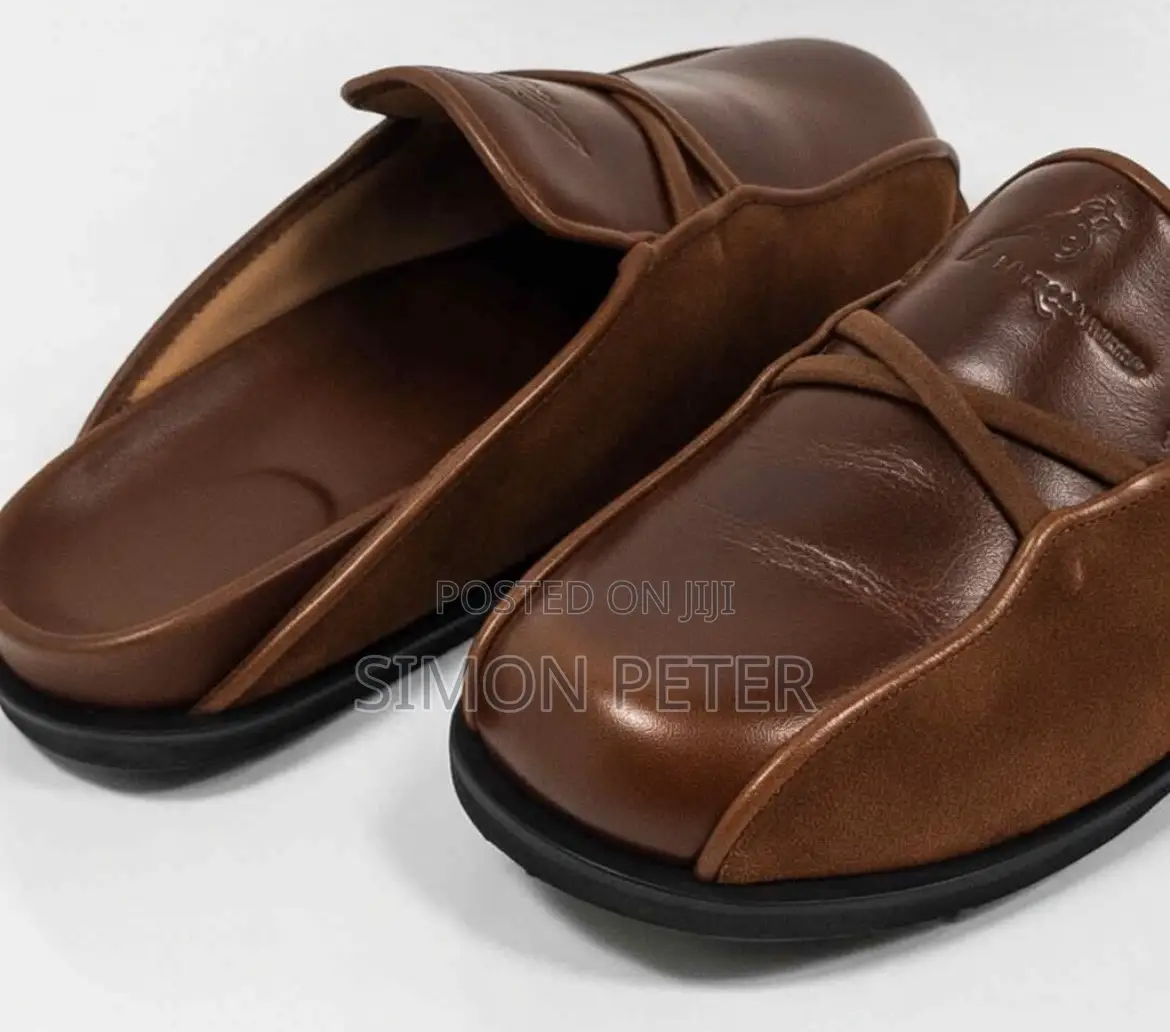 Brown Leather Mules / Half Shoe
