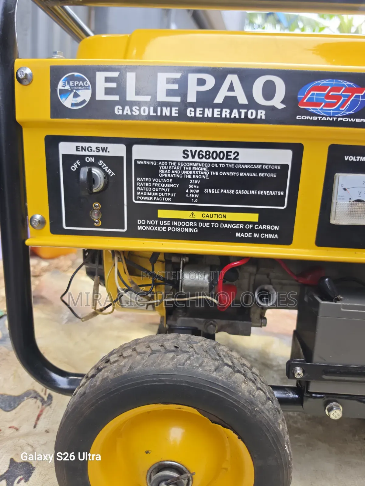 Elepaq Constant 4.5 Kva Generator Sv6800e2