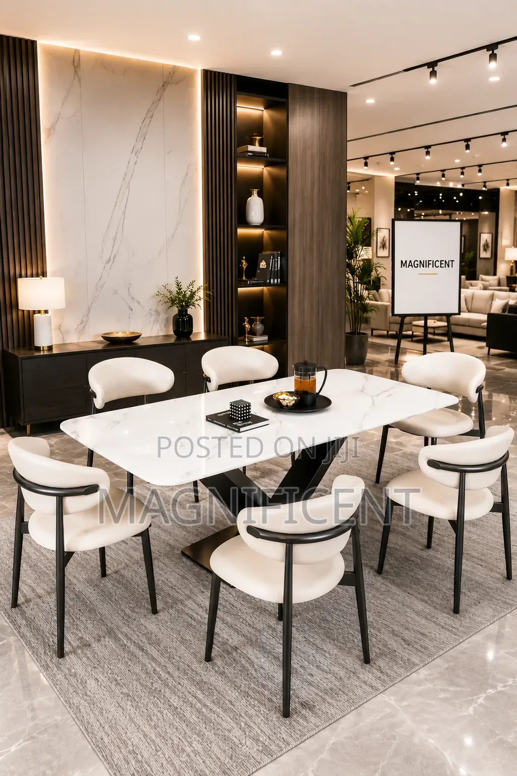 Premium 6-Seater Marble Dining Table Set – Modern Luxury Furniture