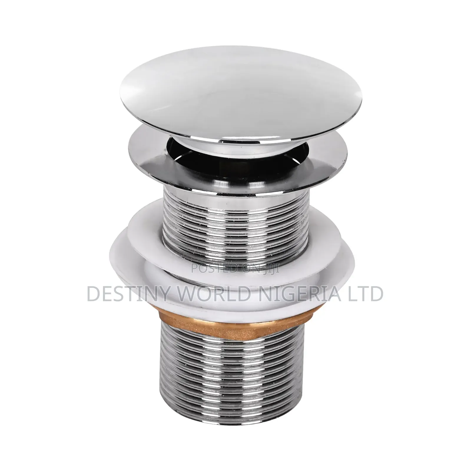 Chrome-Plated, Brass, Pop-Up Sink Drain Waste Valve.