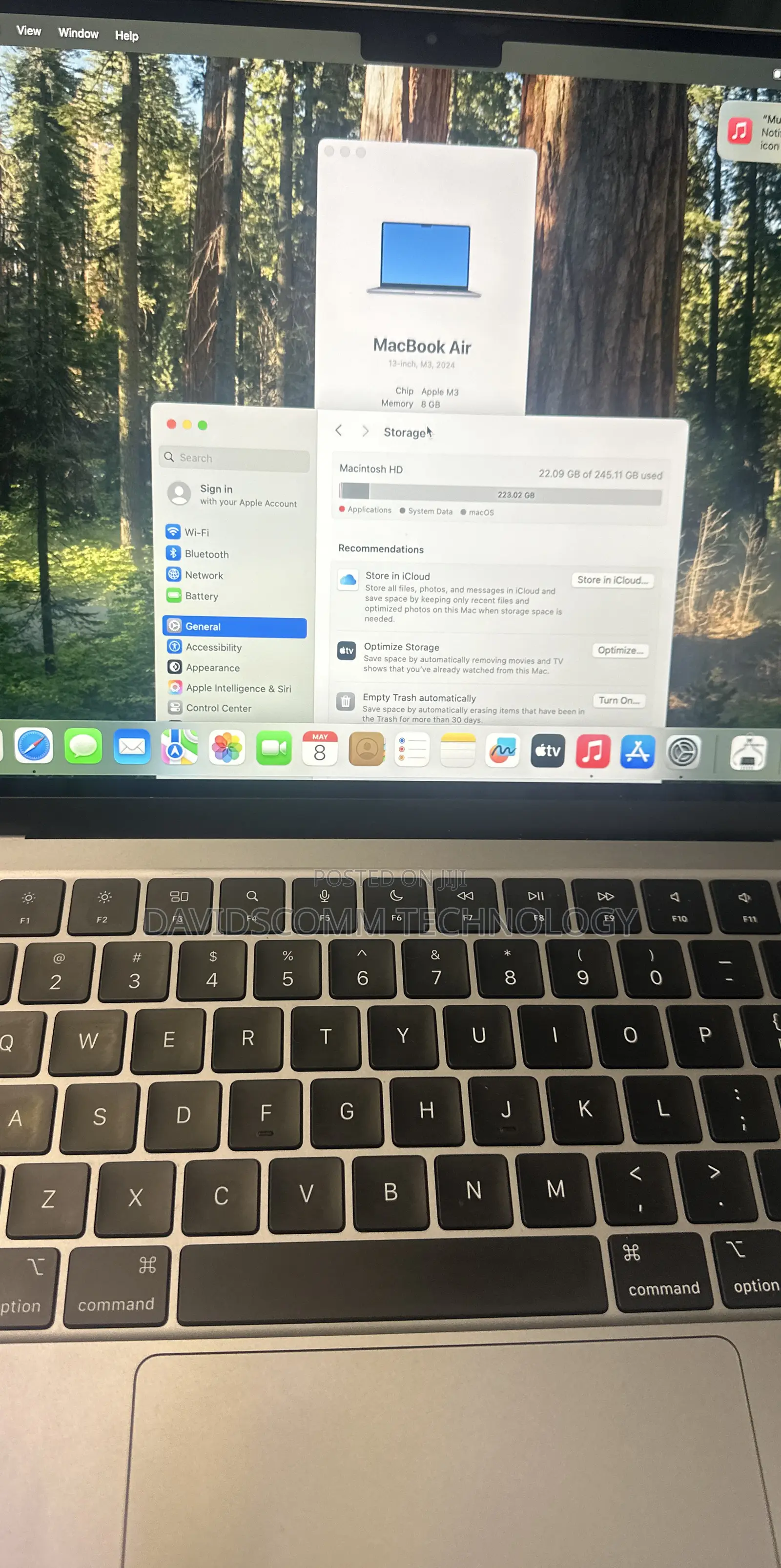 Laptop Apple MacBook Air 2024 M3 13-inch 8GB Apple M3 SSD 256GB