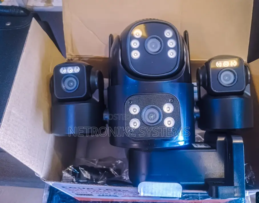 Four Lens Solar Power Security Camera