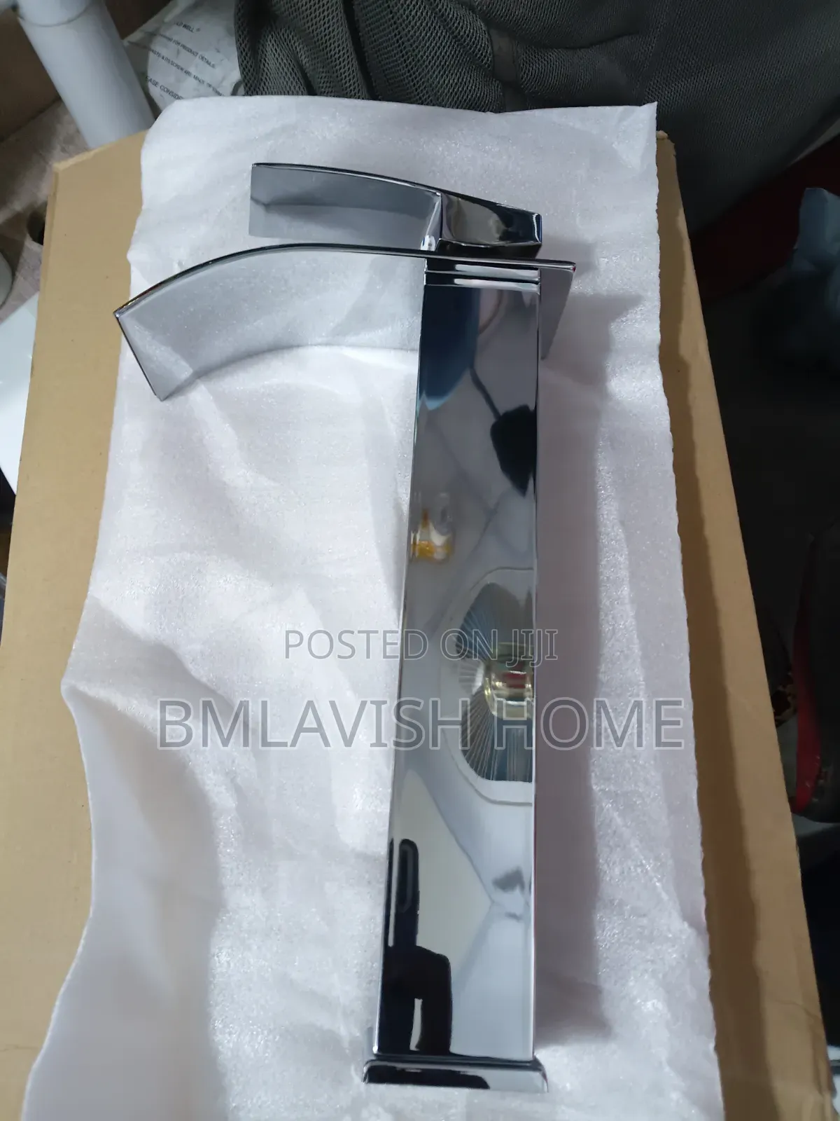 Long Silver Basin Mixer Tap