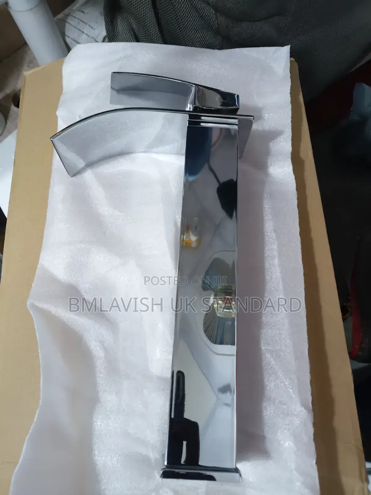 Long Silver Basin Mixer Tap