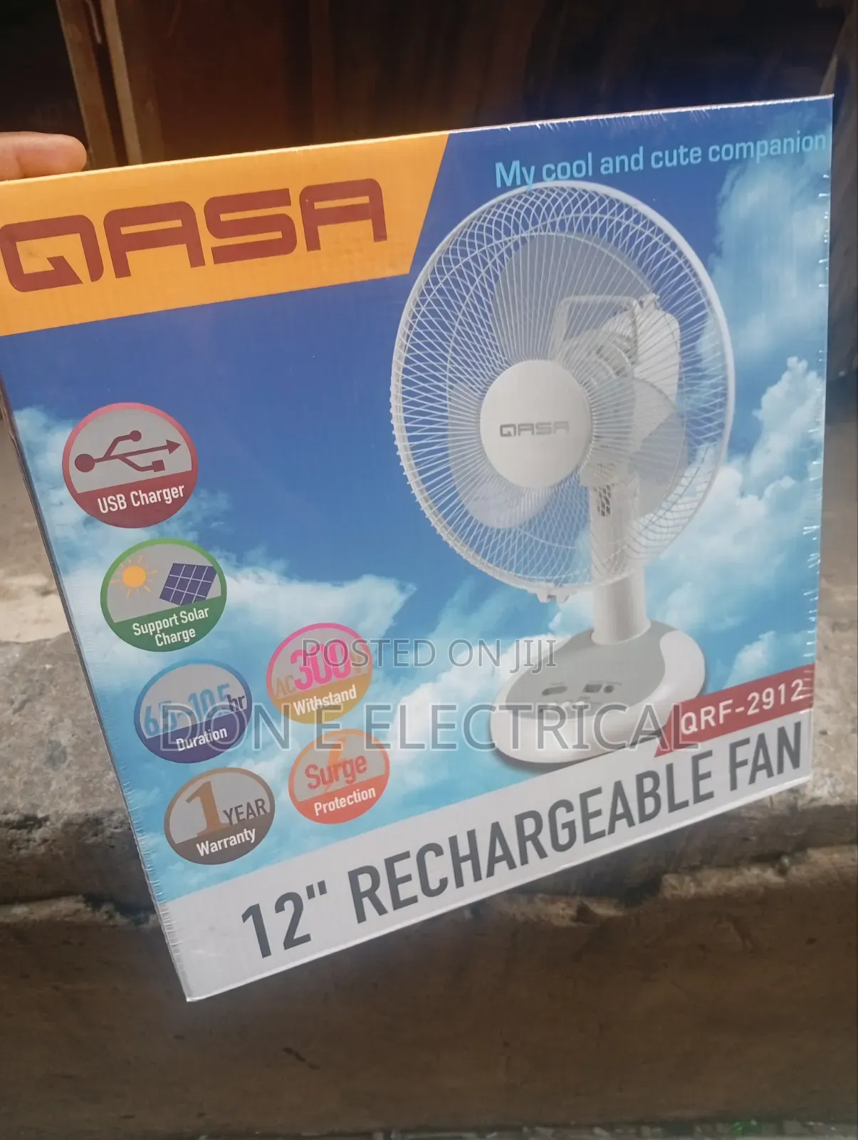 Gasa Rechargeable Table Fan 12inches