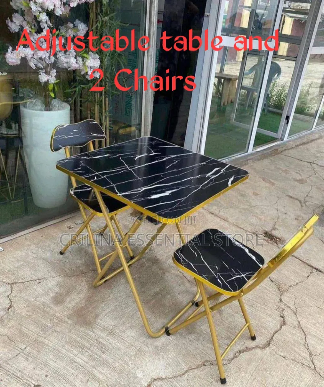 Foldable Reading/Laptop Table 2 Chairs for Home and Office