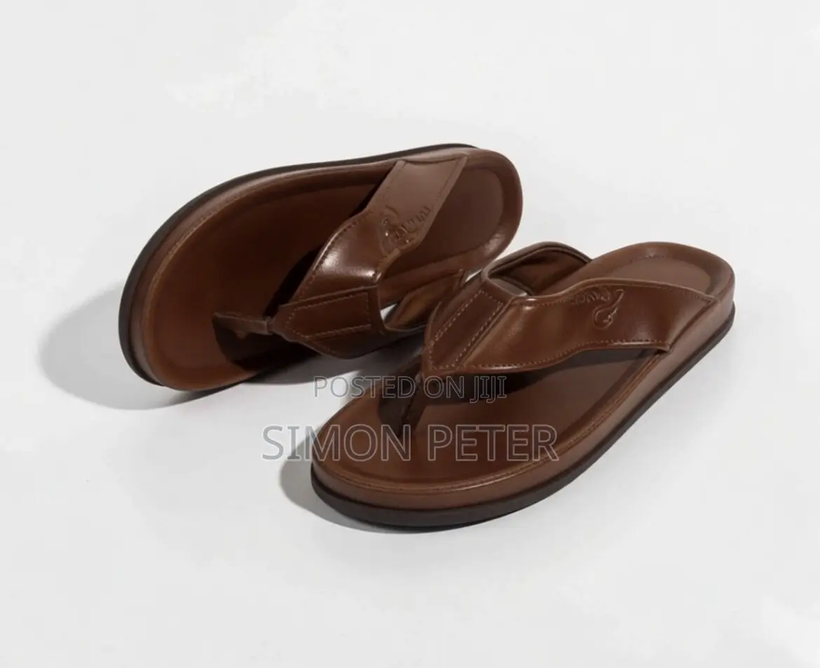 Means Brown Leather Slippers