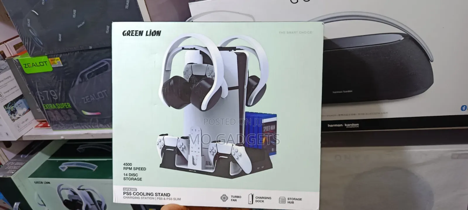 Green Lion 6in1 Ps5 Cooling Stand Charging Station ( Ps5 Ps5 Slim)