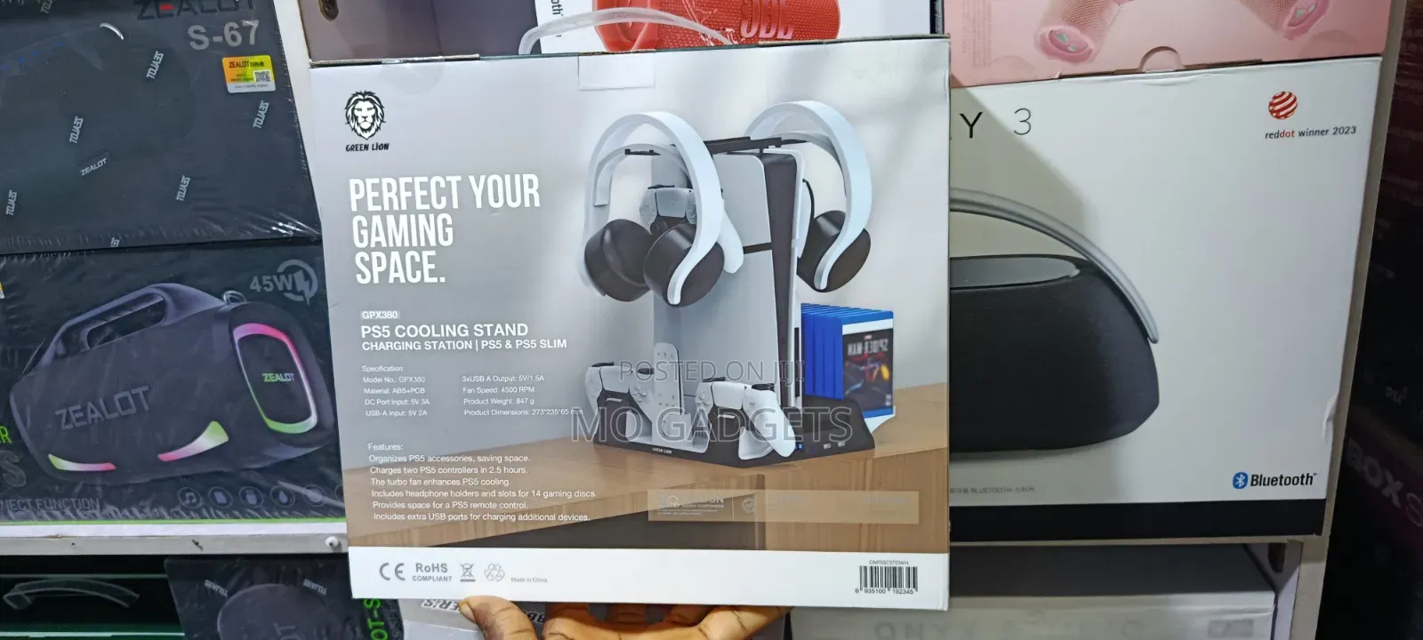 Green Lion 6in1 Ps5 Cooling Stand Charging Station ( Ps5 Ps5 Slim)