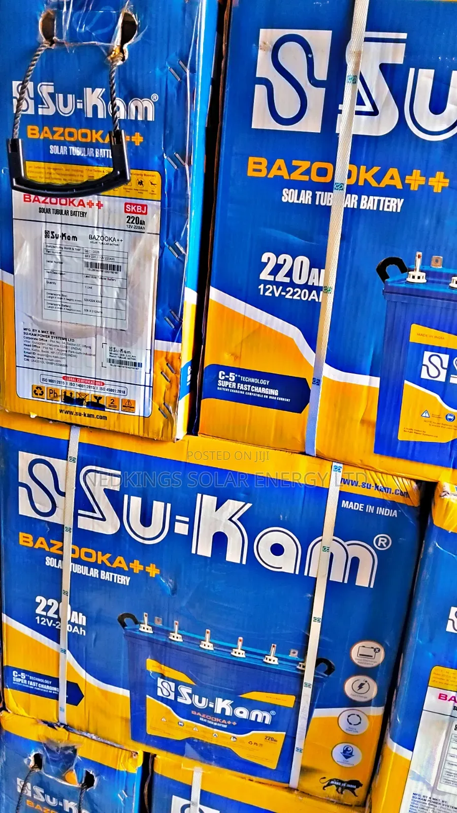 Su-Kam 220ah 12v Tubular Battery