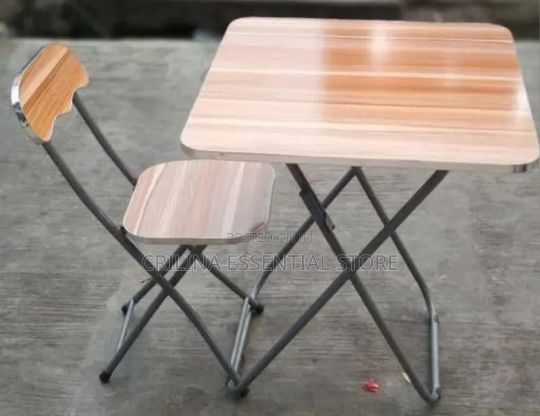Adjustable/Foldable Reading/Laptop Table One Chair for Home Office