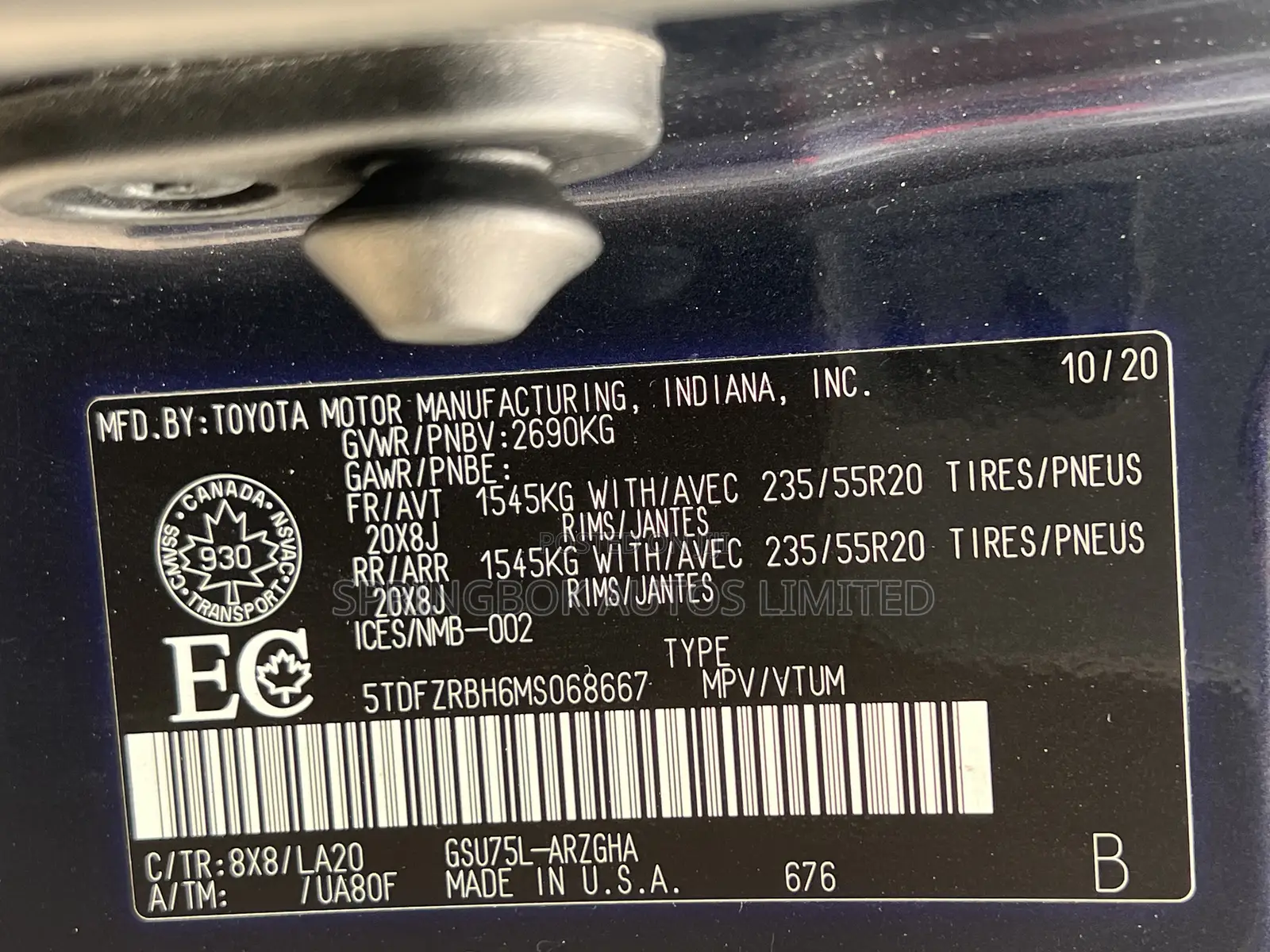 Toyota Highlander Platinum 2021 Blue